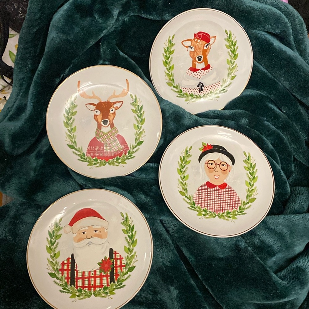 Threshold Plates Christmas reindeer Santa Mrs Claus holiday Wes Anderson  Target